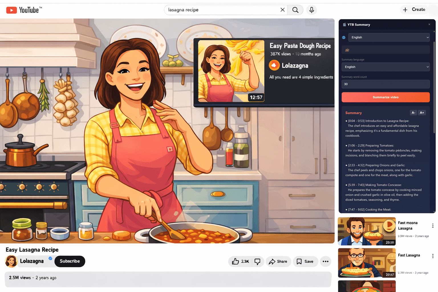 Extension on YouTube